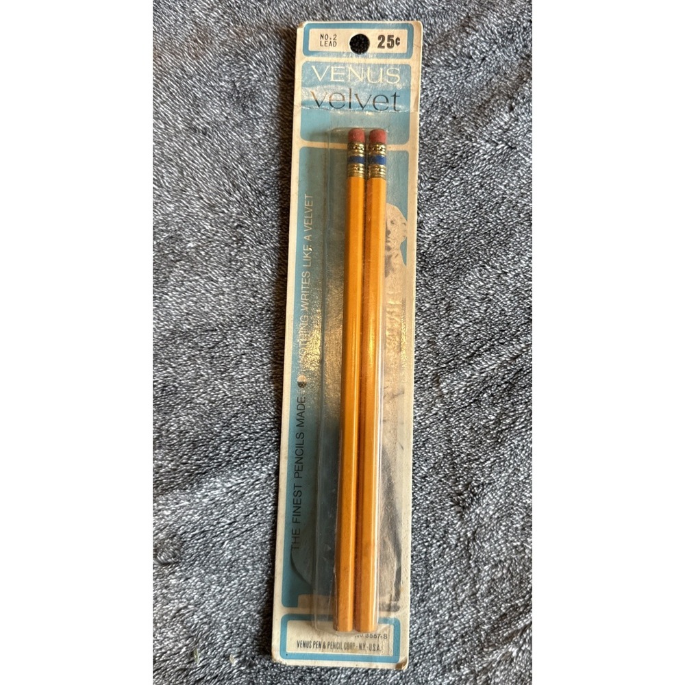 Vintage‎ Venus Velvet Pencils No. 2 Lead Original Box Unsharpened New Lot Of 2
